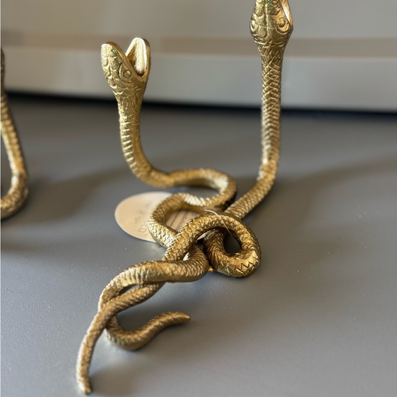 Gold Two headed Snaked Taper Candle Stand Holder -NWTS - Threshold - Picture 12 of 13
